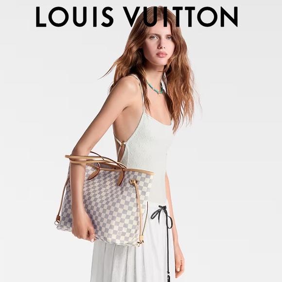 Louis Vuitton Never Full MM Azure Creme - Picture 1 of 14